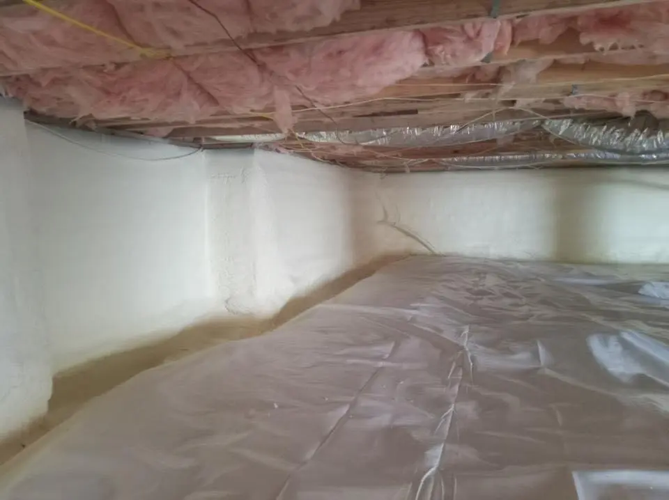 Crawl space encapsulation with closed-cell spray foam for Metal Roof Coating in Irvington